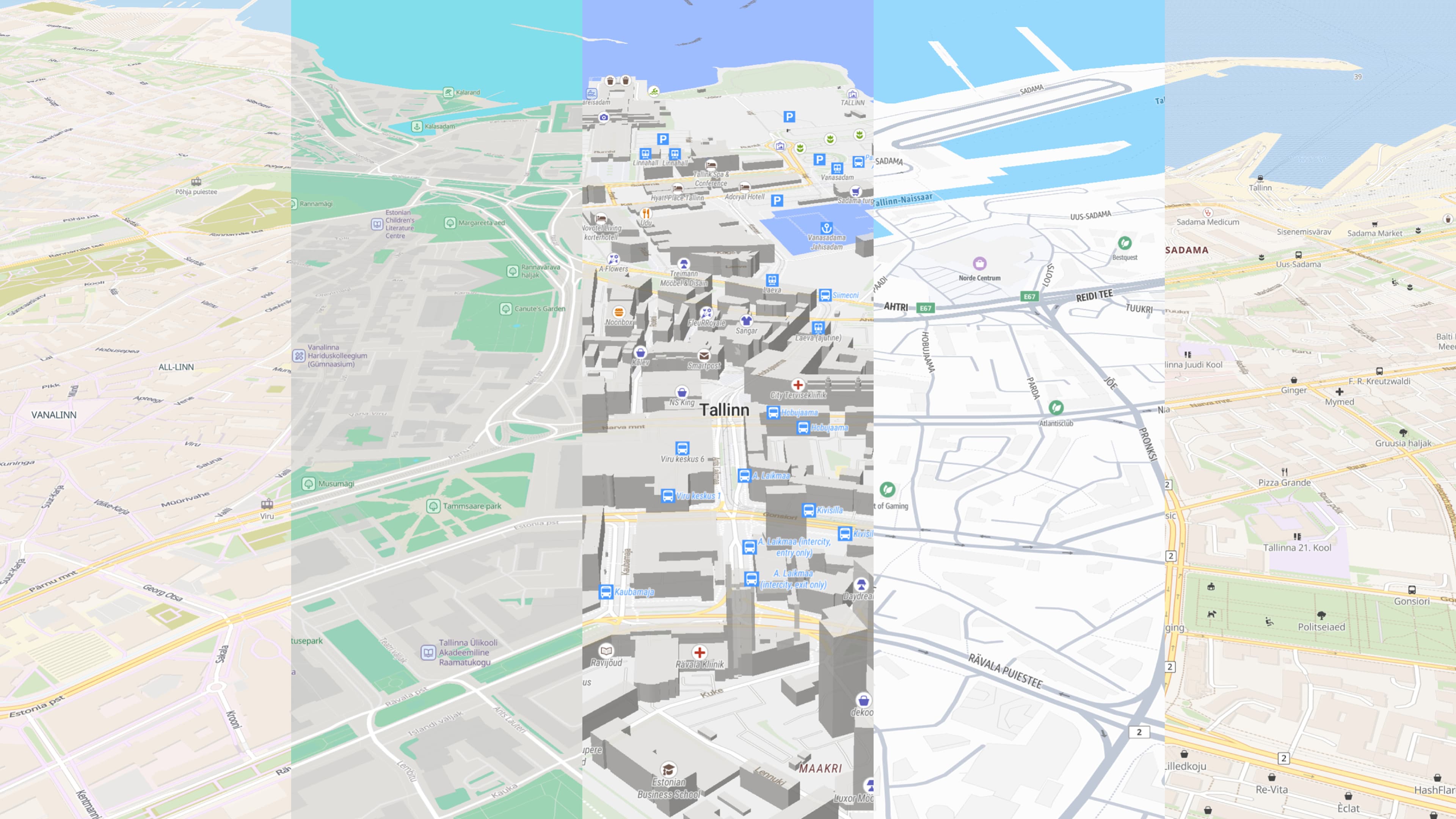 Side-by-side comparison of mapping platform interfaces